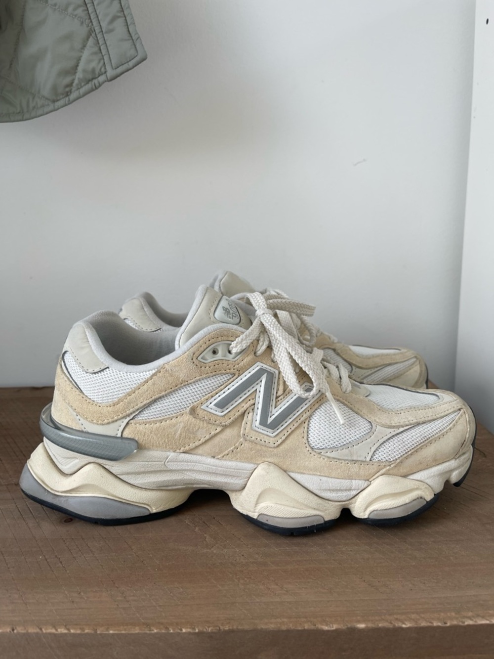 New Balance 9060 Tan & White Sneakers